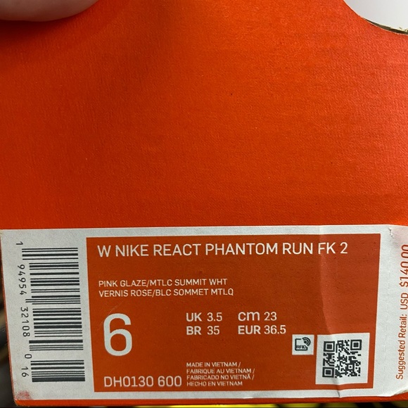 Nike React Phantom Run Flyknit 2 Womens Pink Glaze Laceless Half Box - Picture 12 of 16